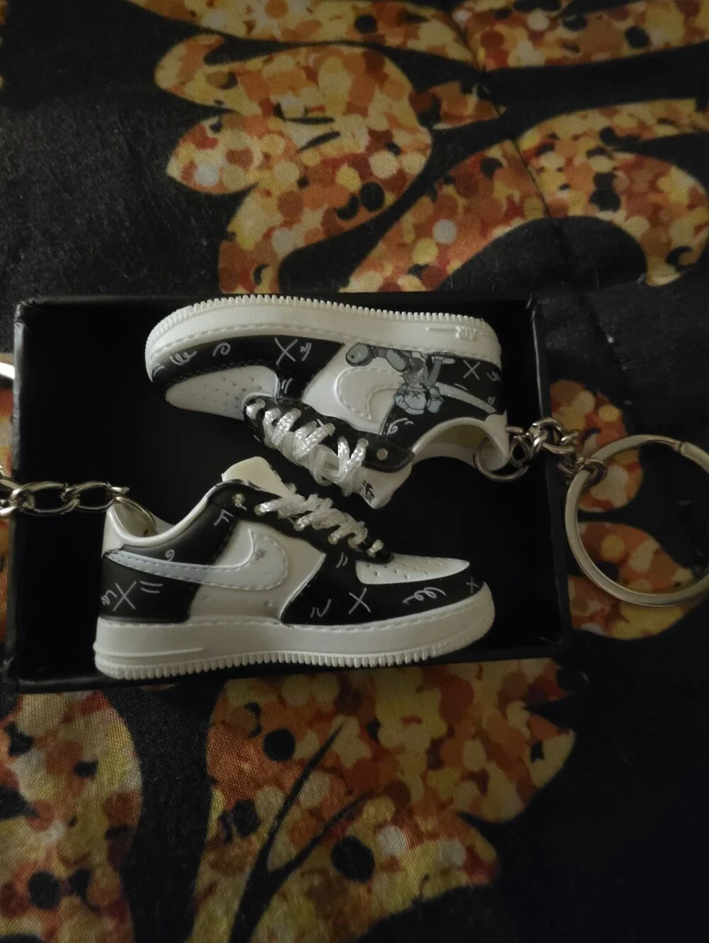 Nike Black and White Mini Sneaker Keychain